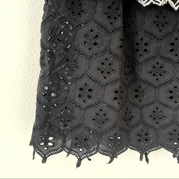 Hemant & Nandita Anthropologie Marva Off Shoulder Black Embroidered Top XS - Picture 11 of 14